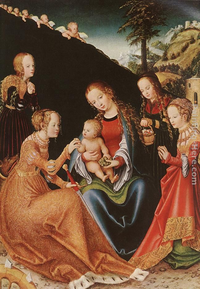 The Mystic Marriage of St Catherine painting - Lucas Cranach the Elder The Mystic Marriage of St Catherine art painting